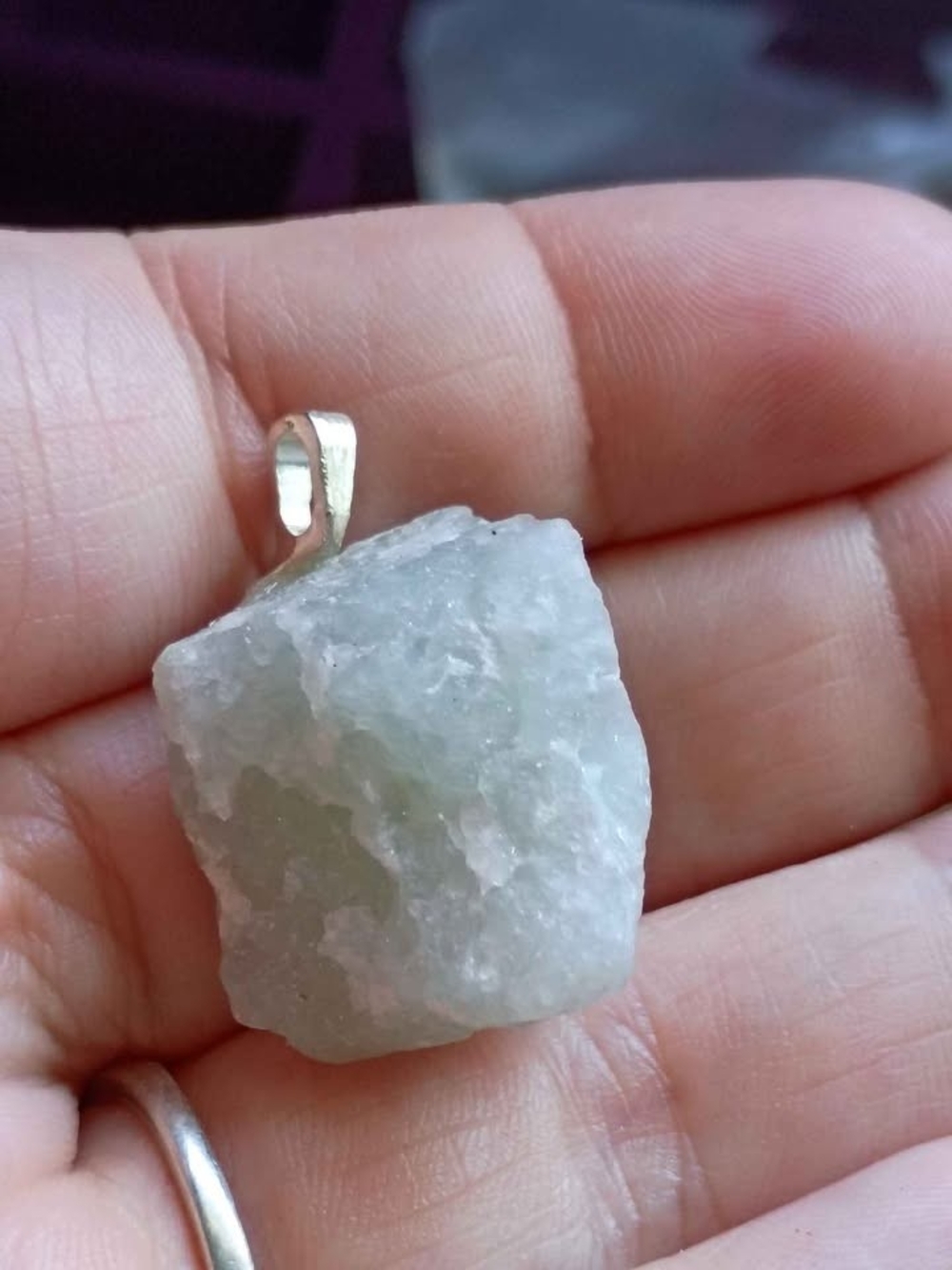 The Verdant Heart: Natural Green Aventurine Raw Stone Pendant